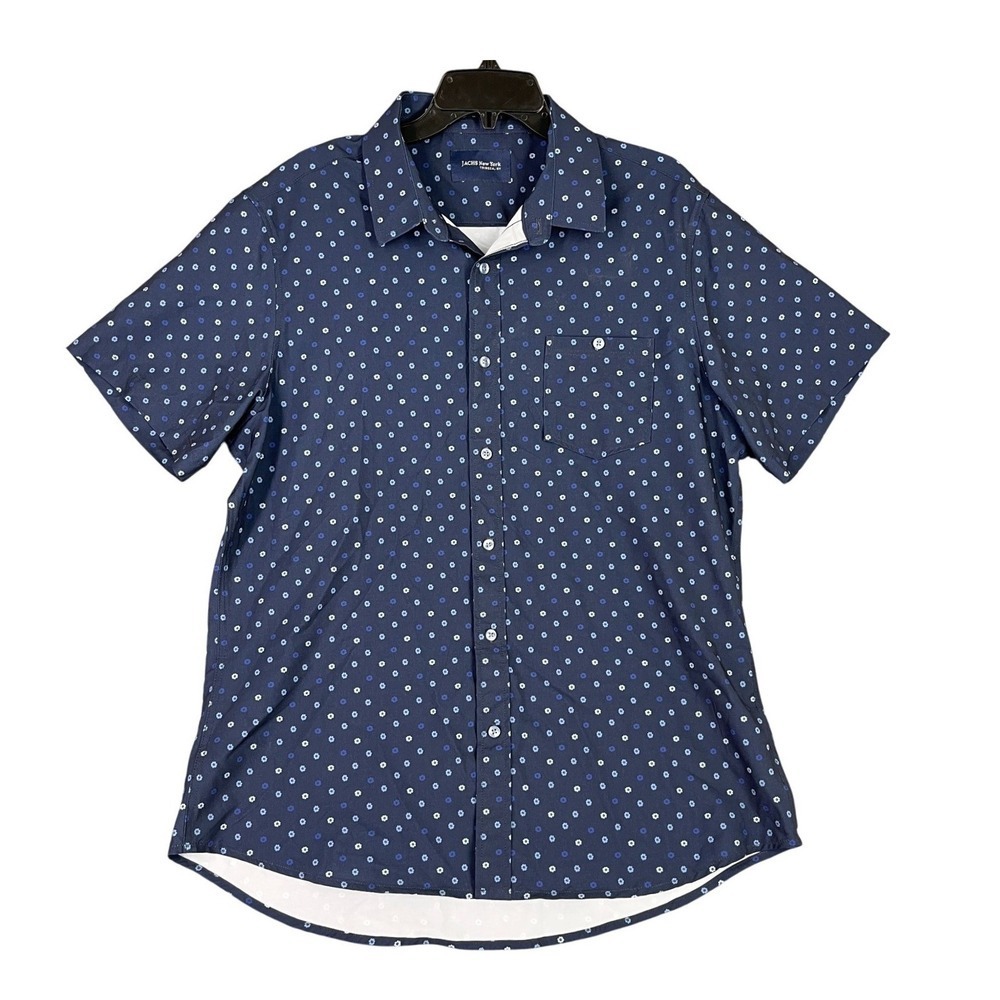 Jachs New York Shirt Mens L‎ Stretch Button Up Pocket Casual Modern Essential
